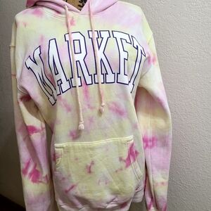 NWT Chinatown Market Tie-Die Hoodie Streetwear Men's S Pink/Yellow/and White
